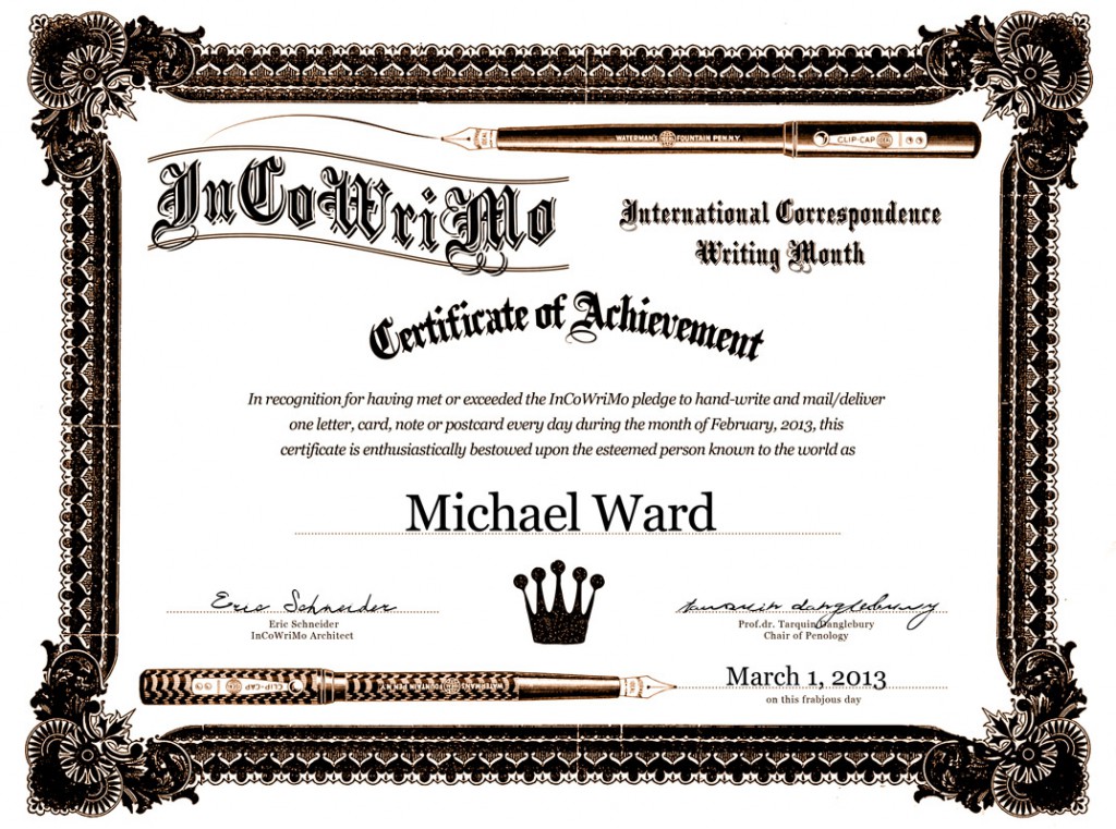 InCoWriMo Award Certificates Are Here